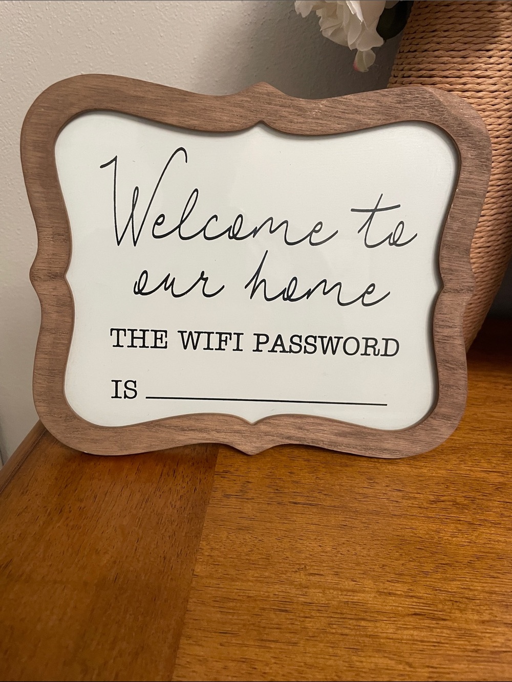 NWT Tabletop WiFi Password Sign WELCOME TO OUR HOME….